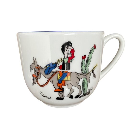 Vintage 1960s Gural Porselen Dishes Western Charro Turkish Rodeo Cowboy Ranch - Picture 5 of 16